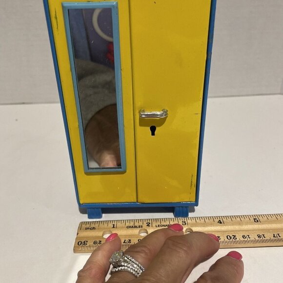 VTG Metal Blue Realistic Doll’s Closet School Locker Storage Barbiecore 6.5X3.5" - Picture 3 of 10